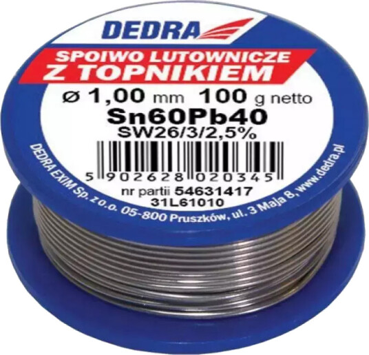 Dedra 31L61010 Loddetinn Med Flux 1mm 100g