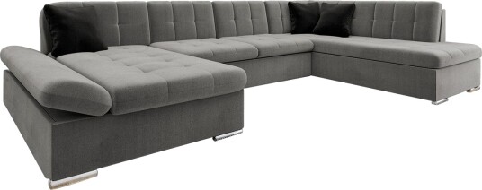 Zumar Sofa med Sjeselong og Divan 4 seter   Grå/Svart