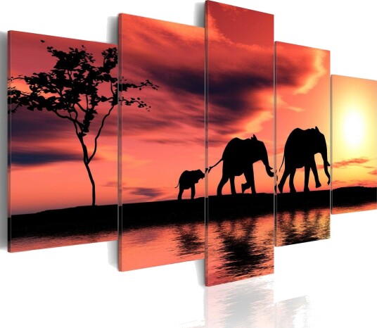 Bilde African Elephants Family 200x100 Artgeist sp. z o. o.