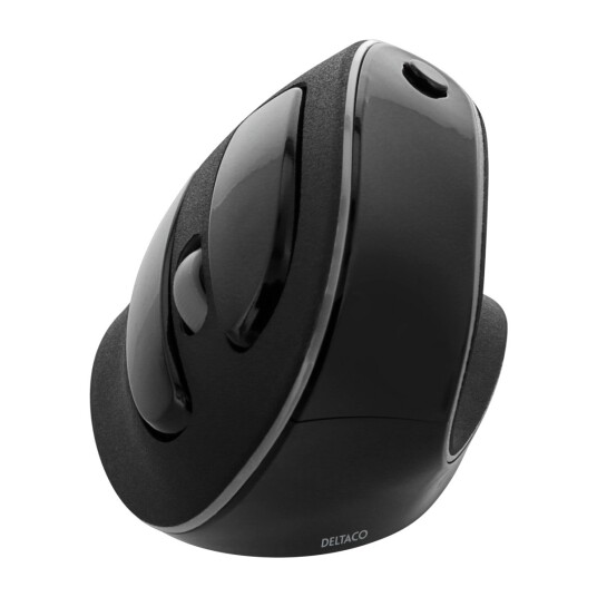 DELTACO OFFICE Vertical Ergonomic Wireless Mouse - 6 - Svart