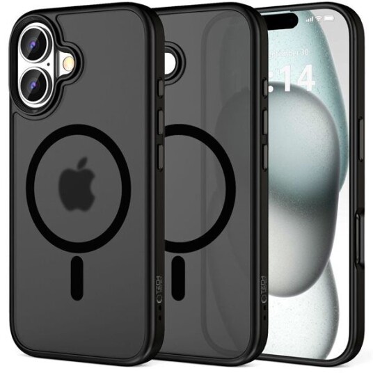 Tech Protect iPhone 16 MagSafe Deksel Matt Svart