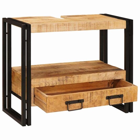 Servantskap til bad 71 x 33 x 58 cm Massiv Mangotre Jern