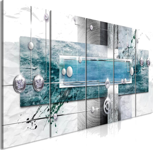 Bilde Mysterious Mechanism 5 Parts Narrow Blue 200x80 Artgeist sp. z o. o.