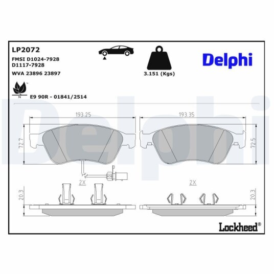 Bremseklosser DELPHI LP2072