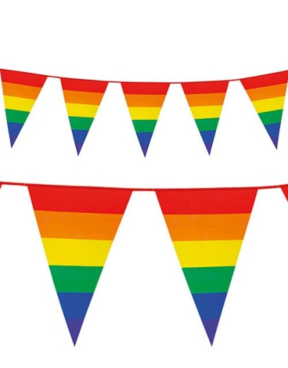 Rainbow Banner med Store Vimpler 8 Meter