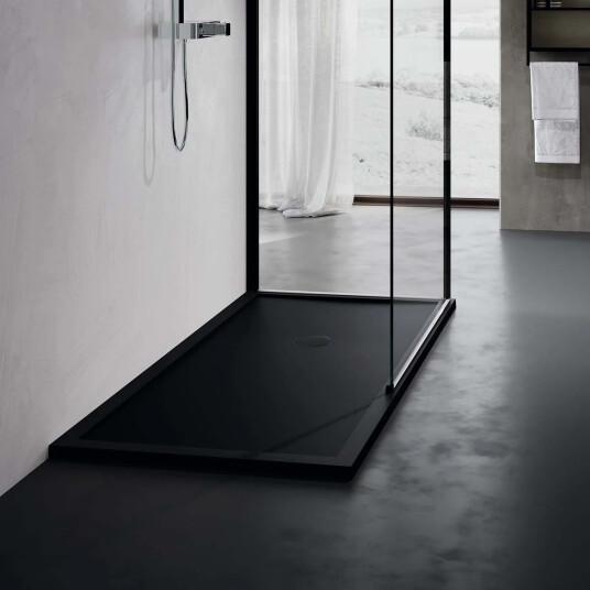 Novellini Olympic Plus Dusjkar 170x70 cm, Høyde 12,5 cm, Sort Matt Novellini Olympic Plus Dusjkar 170x70 cm, Høyde 12,5 cm, Sort Matt