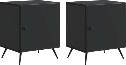  Nattbordskap 2 pcs Svart 43 x 34,5 x 50 cm Konstruert tre