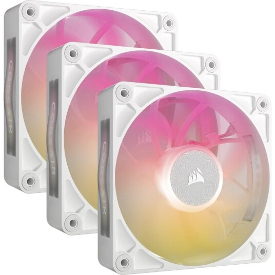Corsair iCUE LINK RX120 RGB Kabinettvifter 3-Pack Hvit 120mm Corsair iCUE LINK RX120 RGB Kabinettvifter 3-Pack Hvit 120mm