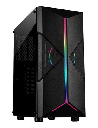 Inter-Tech IT-3306 Cavy Midi Tower Kabinett Svart med RGB Belysning