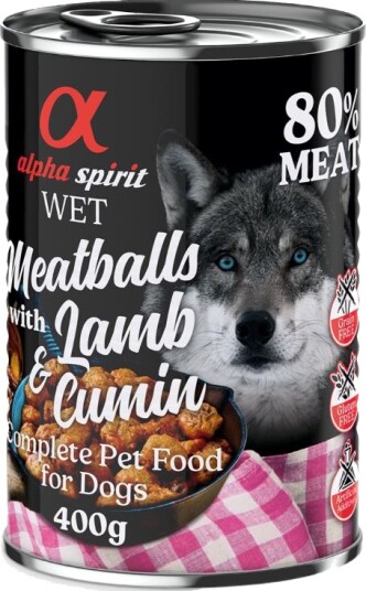 Alpha Spirit Dog Meatballs 6 X 400 G Lam Og Krysskummel