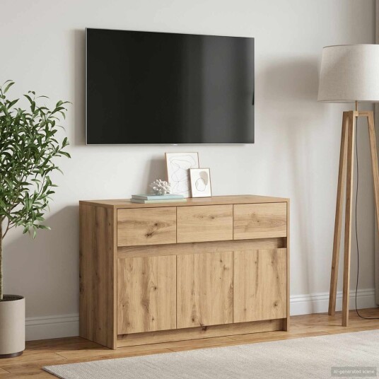 vidaXL TV-skap 91 x 34 x 61 cm Artisan eik Konstruert tre vidaXL TV-skap 91 x 34 x 61 cm Artisan eik Konstruert tre