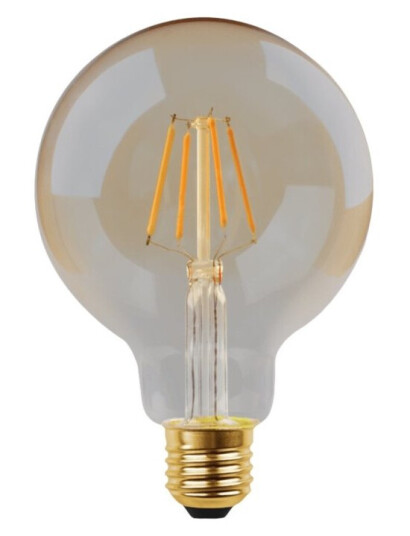 Eglo Led-Filamentlyspære Form: G95 E27 4.5 W Ekvivalent 35 Klasse F Varmt Hvitt Lys 2200 K Eglo Led-Filamentlyspære Form: G95 E27 4.5 W Ekvivalent 35 Klasse F Varmt Hvitt Lys 2200 K