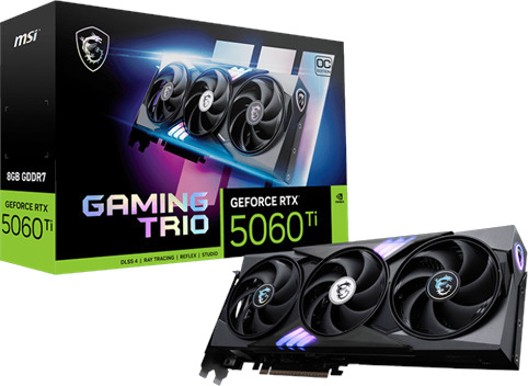 MSI GeForce RTX 5060 Ti Gaming Trio OC 8GB GDDR7 Grafikkort med Triple Fan