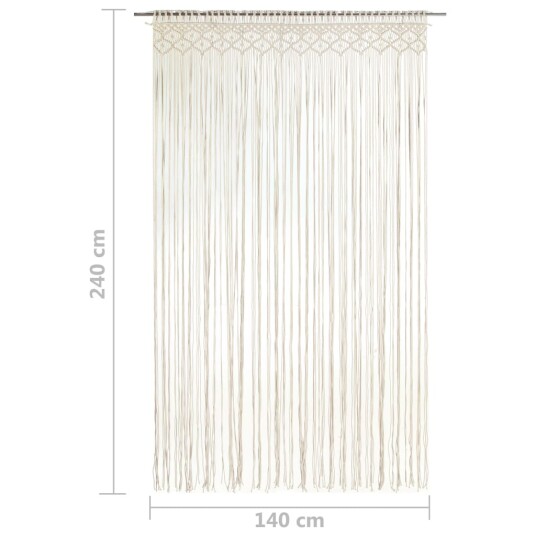 vidaXL Makramé gardin 140x240 cm bomull