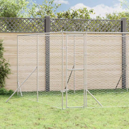 Vidaxl Utendørs Hundekennel Sølv 8X12X2 M Galvanisert Stål