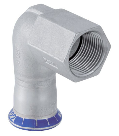 Geberit Mapress 18mm Rustfri Albue med Innvendige Gjenger 90° Geberit Mapress 18mm Rustfri Albue med Innvendige Gjenger 90°