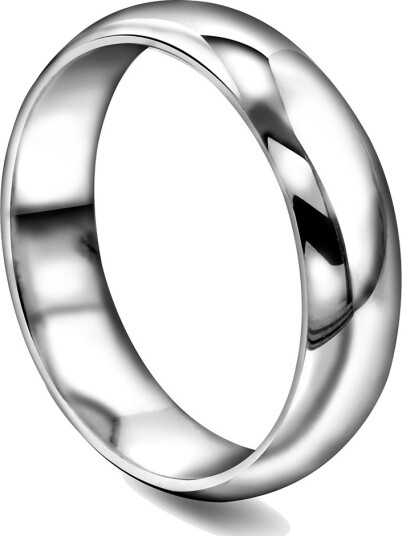 Giftering i 585 hvitt gull | 5 mm bredde