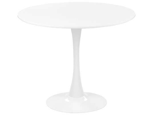 Spisebord hvitt 90 cm rundt 4 personer industriell stil