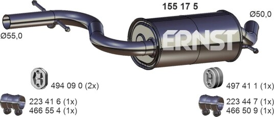 Midtre lydpotte ERNST 155175