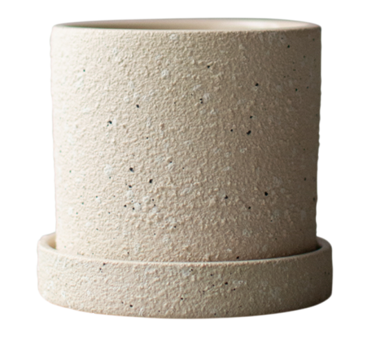 Dbkd Grow krukke Ø10 cm med fat Creme structure