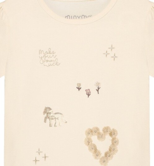 Minymo T skjorte Frøperle Minymo 9 år (134) T skjorte Beige Hvit