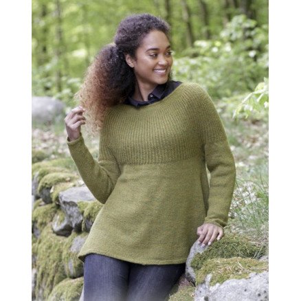 Evergreen by DROPS Design Bluse Strikkeoppskrift str S XXXL