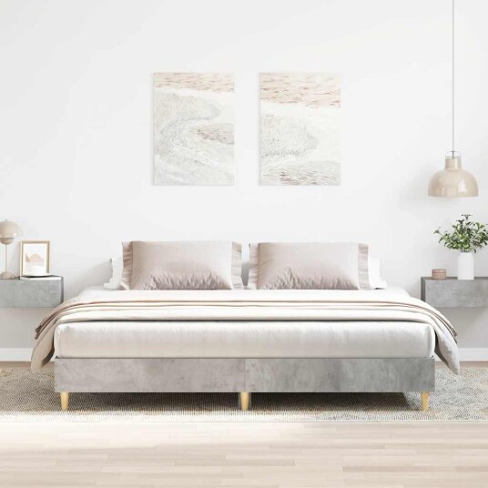 Sengeramme uten madrass betonggrå 160x200 cm konstruert tre