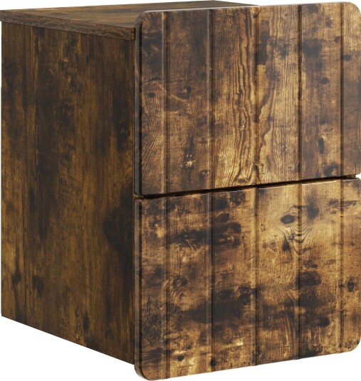  Vegghengt Nattbord Røkt Eik 33 x 34,5 x 43 cm Konstruert tre