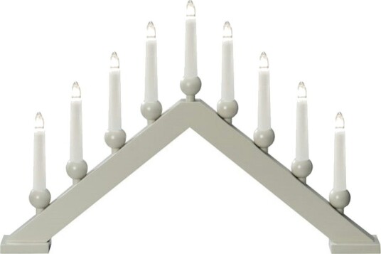 Adventstake Gnosjö Konstsmide 9 Lys Tre Matt Beige