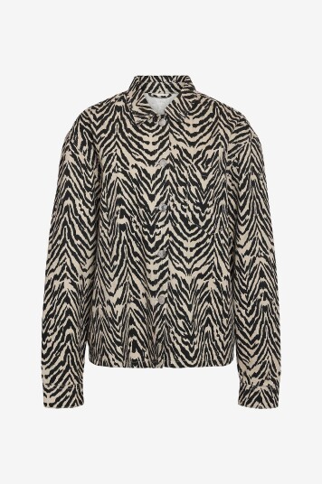 Noisy May Curve Jakke nmMarley L/s Zebra Print Dnm Jck CU Svart