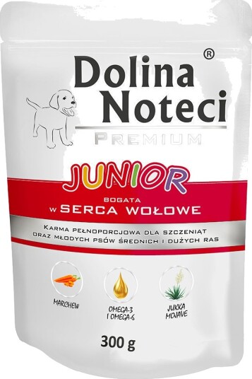 Dolina Noteci Våtfôr Junior Rik På Oksehjerter 10 X 300 G