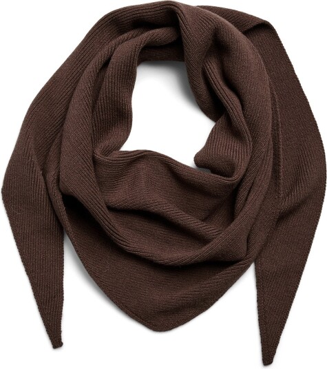Pieces Pckomma Rib Big Triangle Scarf Noos Bc   Brown   ONE SIZE