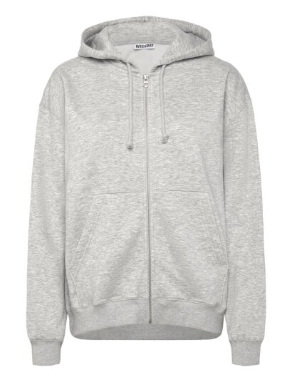 Weekday Essence Standard Zip Hoodie Grey S