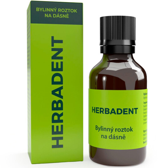 Urteoppløsning til tannkjøtt  naturlig lindring HERBADENT Herbal Gum Solution 25 ml