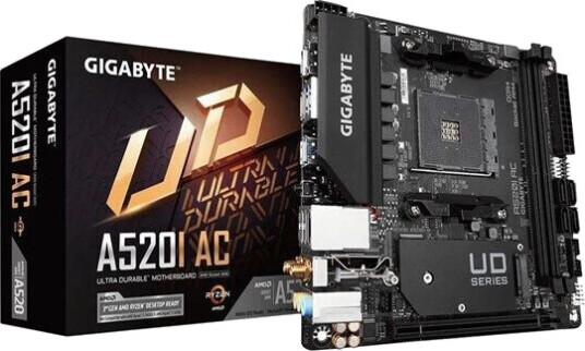 GIGABYTE A520I AC Mini-ITX Hovedkort med AMD AM4 Sokkel og DDR4 opp til 64GB GIGABYTE A520I AC Mini-ITX Hovedkort med AMD AM4 Sokkel og DDR4 opp til 64GB