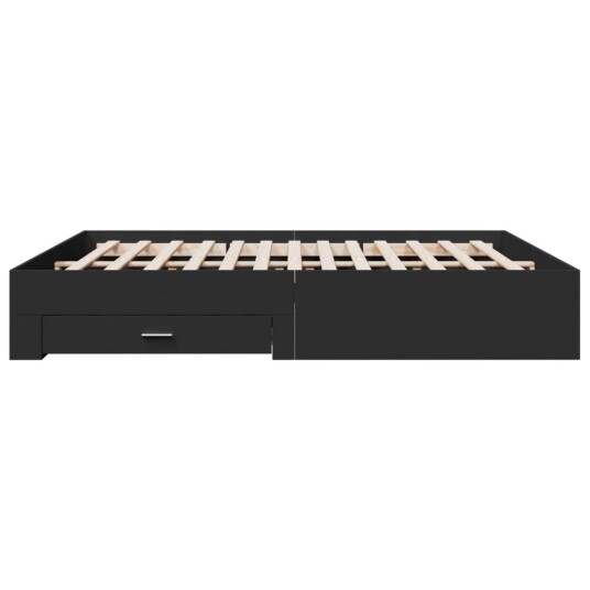 Sengeramme med skuffer svart 180x200 cm konstruert tre 8721102620171