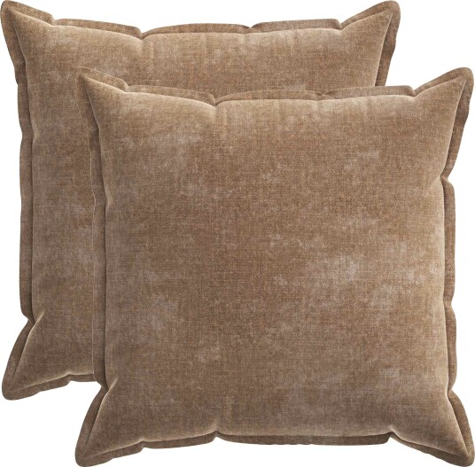 vidaXL Putetrekk 2 stk. HOUTEN Brun 80 x 80 cm Chenille stoff