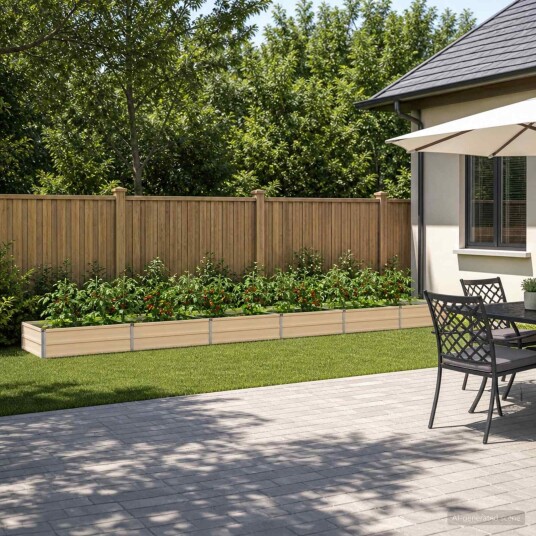 vidaXL Hevet Hagebed Elfenben 480 x 80 x 24 cm kaldvalset stål