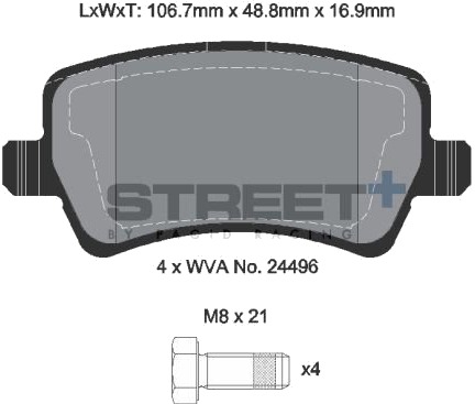 PAGID Racing T8076SP2001 Bremseklosser