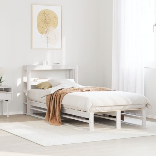 Sengeramme uten madrass hvit 90x190 cm heltre furu 3306514