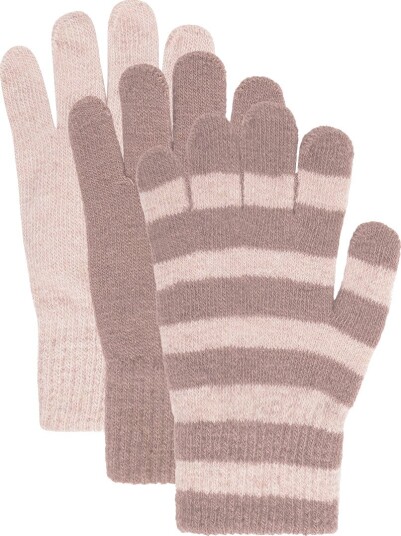 Minymo Hansker Ull 3 pack Fawn Minymo 1 2 år (80 92) Handsker Beige Rosa