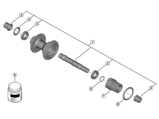 Shimano kassettehus micro splined til baknav modell FH TC600