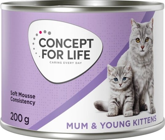Concept For Life Våtfôr Mum & Young Kittens Mousse Ny Sparepakke 24 X 200 G