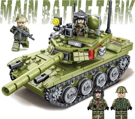 Militær 85 Main Battle Tank Byggeklosser WW2 Lærende Legetøj Med To Dukker 1 Sæt