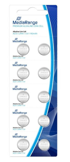 Mediarange 10x LR44 Alkalisk Batteri 1,5V 145mAh Mediarange 10x LR44 Alkalisk Batteri 1,5V 145mAh