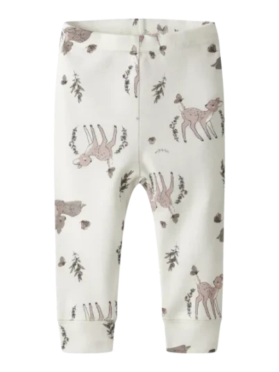 Name It Willitus ull leggings til baby - snow white aop shadow gray