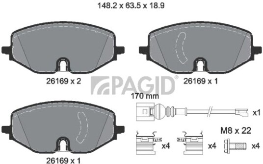 PAGID T2892N Bremseklosser PAGID T2892N Bremseklosser