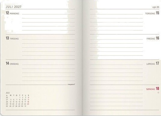 Mayland A6 Forma Deluxe ugekalender tvrf. grn kunstskind 2027