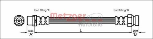 Bremseslange METZGER 4110348 Bremseslange METZGER 4110348