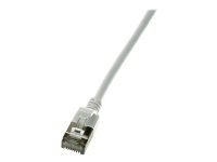 LogiLink SlimLine - Koblingskabel - RJ-45 (hann) til RJ-45 (hann) - 30 cm - SSTP, PiMF - CAT 6a - med støvel, halogenfri, formstøpt, uten hindringer - grå, RAL 7035